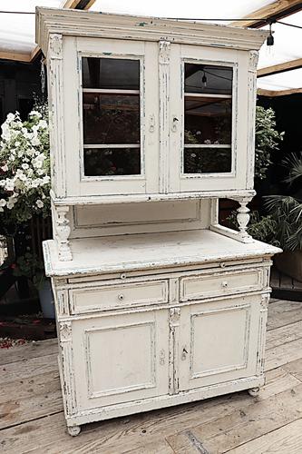 Fabulous Old Victorian Two Piece Pine / White Painted Dresser / Cupboard - We Deliver! (1 of 13)