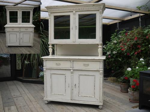 Gorgeous! Old Victorian Pine Painted Glazed Dresser / Sideboard / Cupboard - Shabby Chic (1 of 1)