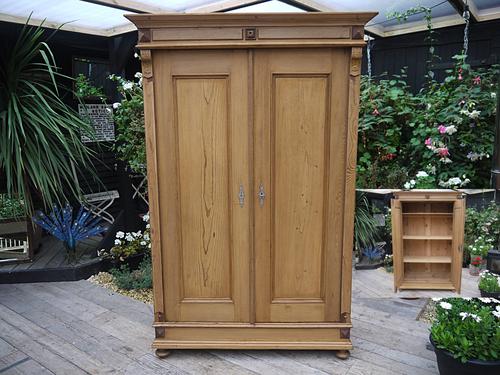 Old Antique Victorian Pine Knock Down Sectional Cupboard / Wardrobe (1 of 1)