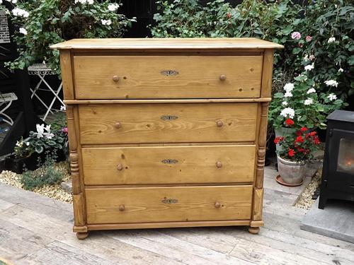 Big Old Victorian Antique Pine Chest Drawers (1 of 1)