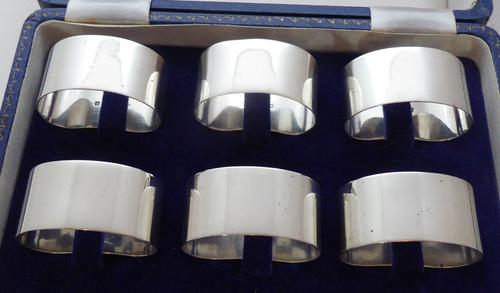 Boxed Set 6 1934 Hallmarked Solid Silver Napkin Rings Serviette Ring (1 of 1) Boxed Set 6 1934 Hallmarked Solid Silver Napkin Rings Serviette Ring (1 of 1)