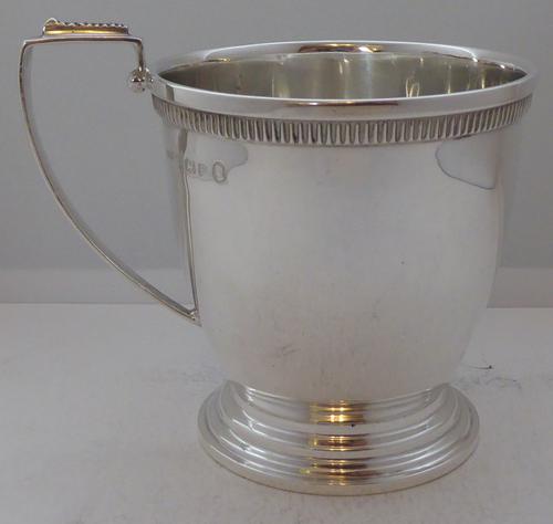 1934 Art Deco Hallmarked Solid Silver Christening Mug Tankard 109.4g (1 of 9)