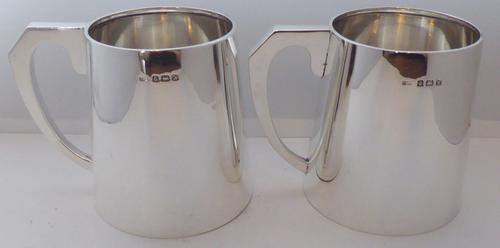 Pair 1937 Hallmarked Solid Silver 1/2 Pint Tankards Tankard Christening Mug (1 of 10) Pair 1937 Hallmarked Solid Silver 1/2 Pint Tankards Tankard Christening Mug (1 of 10)