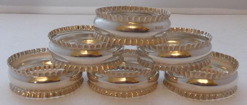 Boxed Set 6 Hallmarked Solid Silver Napkin Rings Serviette Ring London 1918 (1 of 1)