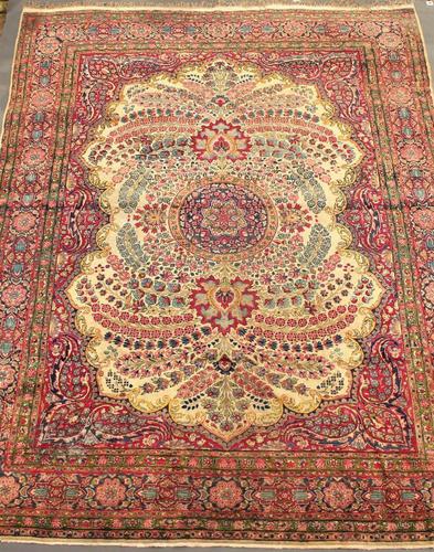Stunning Antique Kirman Carpet Good Room Size (1 of 1) Stunning Antique Kirman Carpet Good Room Size (1 of 1)