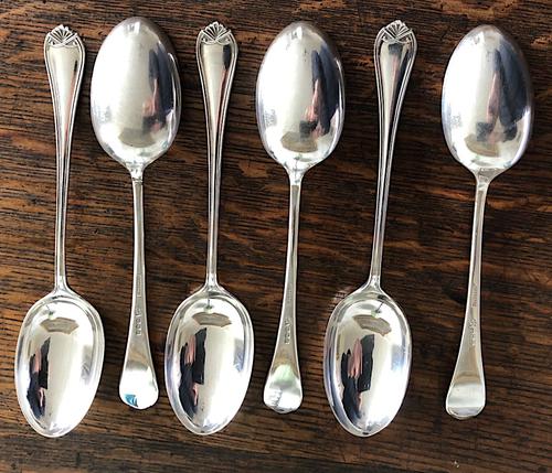 Set of Cooper Brothers Silver Dessert Spoons 1921 (1 of 4)