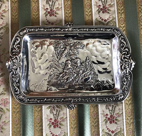 Green Man Silver Card Tray c.1900 (1 of 5)