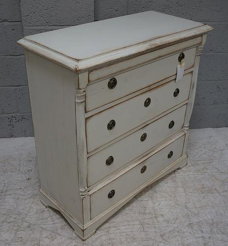 Vintage Continental Painted Pine Chest of Drawers (1 of 1)