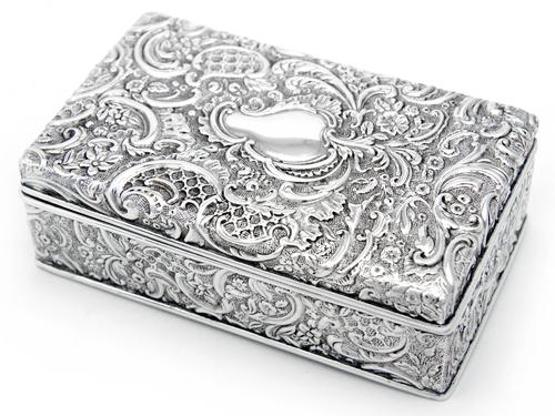 Ornate Antique Silver Plated Trinket Box C.1890 (1 of 1) Ornate Antique Silver Plated Trinket Box C.1890 (1 of 1)