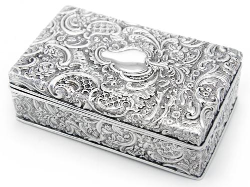 Ornate Antique Silver Plated Trinket Box C.1890 (1 of 1)