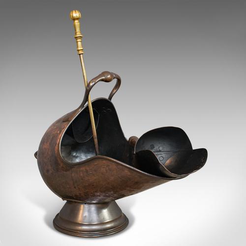 Antique Helmet Coal Scuttle, English, Copper, Fireside, Log Bucket, Victorian (1 of 12) Antique Helmet Coal Scuttle, English, Copper, Fireside, Log Bucket, Victorian (1 of 12)