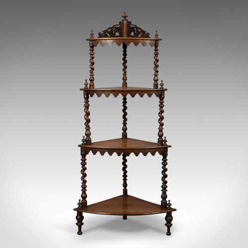 Antique Whatnot, English, Victorian, Rosewood, Corner Display Stand c.1860 (1 of 1)