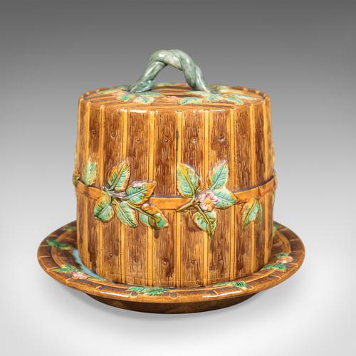 Interpretation of George Jones Majolica Cheese Keeper, "Fence and Vine" (1 of 1)