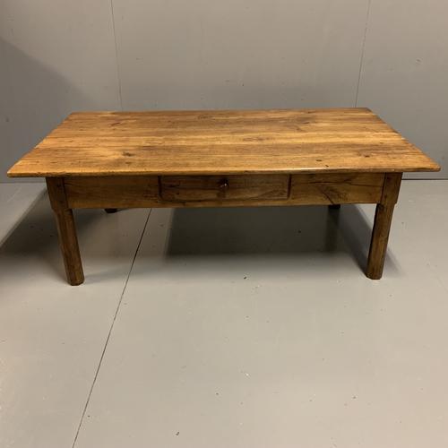 Antique French Cherry Coffee Table with Drawer (1 of 7)