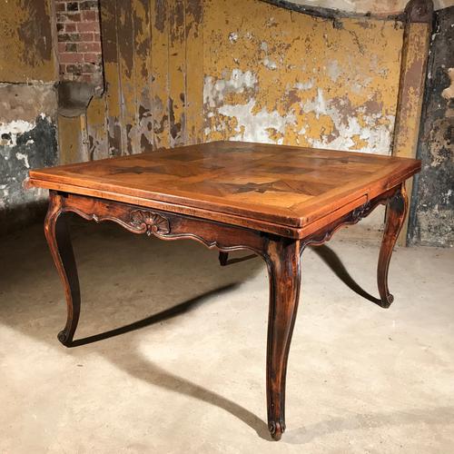 Large French Extending Dining Table with Parquetry Top C.1900 (1 of 1)