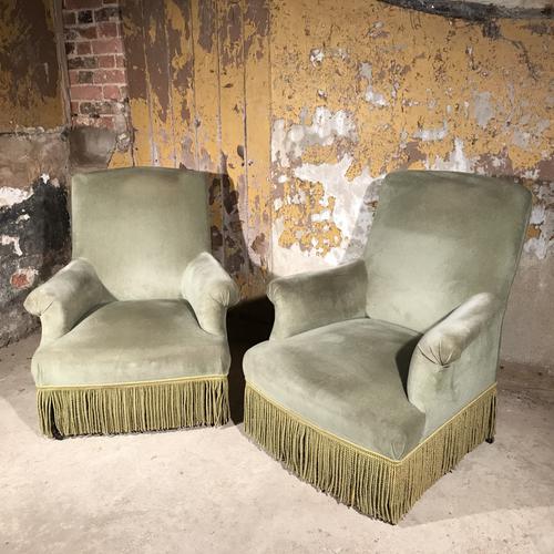 Pair of French Armchairs / Fauteuil with Ebonised Legs C.1920 (1 of 1)