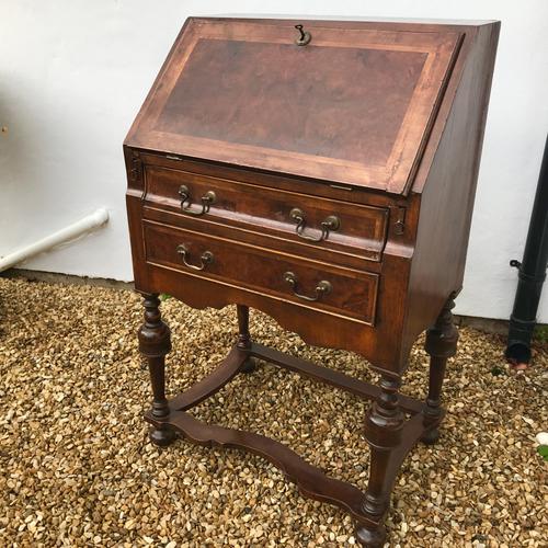 William & Mary Style Small Walnut Bureau c.1860 (1 of 1)