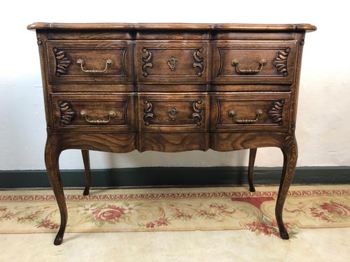 French Serpentine Petite Commode Louis Style Chest of Drawers (1 of 15)