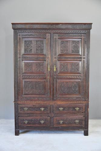 Large Antique Carved Oak Hall Robe (1 of 11)