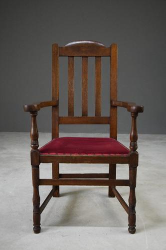 Early 20th Century Oak Carver Chair (1 of 10)