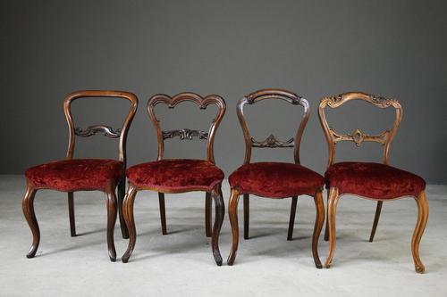 4 Victorian Mahogany & Rosewood Dining Chairs (1 of 12)