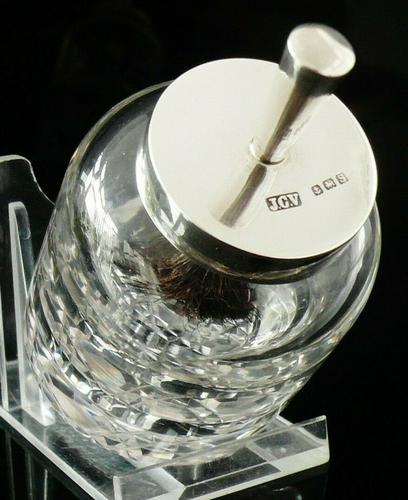 Antique Silver Rouge Bottle Jar with Brush, John Collard Vickery 1917 (1 of 10) Antique Silver Rouge Bottle Jar with Brush, John Collard Vickery 1917 (1 of 10)