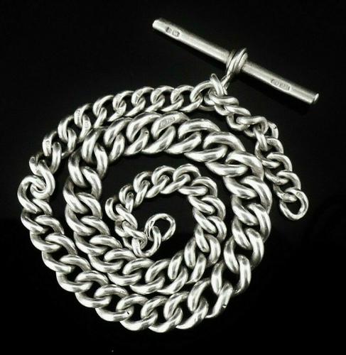 Antique Graduated Silver Pocket Watch Chain, William Joseph Spencer 1894 (1 of 6) Antique Graduated Silver Pocket Watch Chain, William Joseph Spencer 1894 (1 of 6)