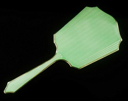 Art Deco Silver Green Enamel Hand Mirror, Hasset & Harper Ltd, Birmingham 1933 (1 of 12) Art Deco Silver Green Enamel Hand Mirror, Hasset & Harper Ltd, Birmingham 1933 (1 of 12)