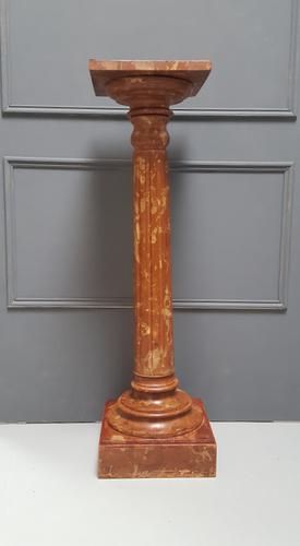 Antique Wooden Painted Marble Effect Fluted Bust Stand c.1880 (1 of 4)