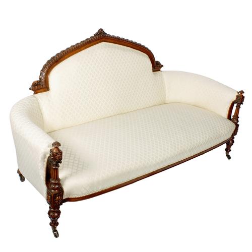 Victorian Carved Walnut Settee (1 of 8) Victorian Carved Walnut Settee (1 of 8)