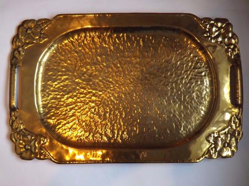 Antique Arts & Crafts Large Handmade Brass Tray - c.1900 - Beautiful Piece (1 of 1)