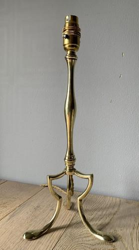 Tall Benson Style Brass Tripod Table Lamp; Rewired & PAT Tested (1 of 9)