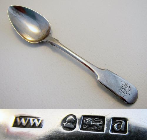 English Provincial George III Exeter Hallmarked Solid Sterling Silver Tea Spoon. William Welch 1817 (1 of 1)