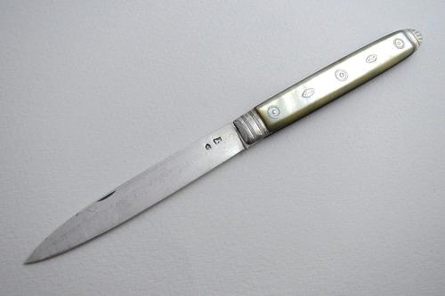 Very Large George III c.1800 Solid Sterling Silver & Mother of Pearl Mop Antique English Sheffield Folding Pocket Fruit Penknife (1 of 11) Very Large George III c.1800 Solid Sterling Silver & Mother of Pearl Mop Antique English Sheffield Folding Pocket Fruit Penknife (1 of 11)