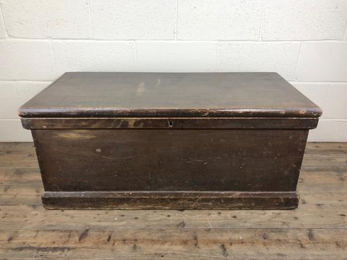 Antique Victorian Stained Pine Trunk (1 of 8)