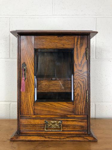 Small Antique Oak Smoker’s Cabinet (1 of 6)