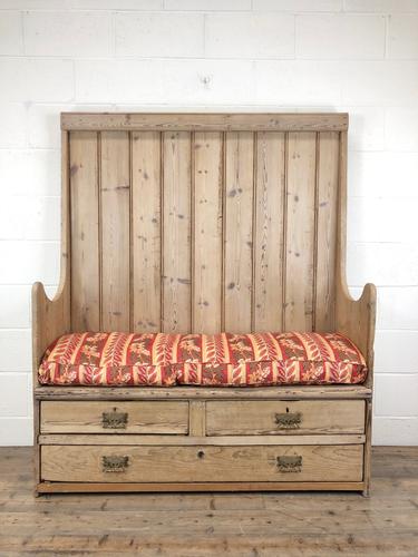 Rustic Antique Pine High Back Tavern Settle (1 of 13) Rustic Antique Pine High Back Tavern Settle (1 of 13)