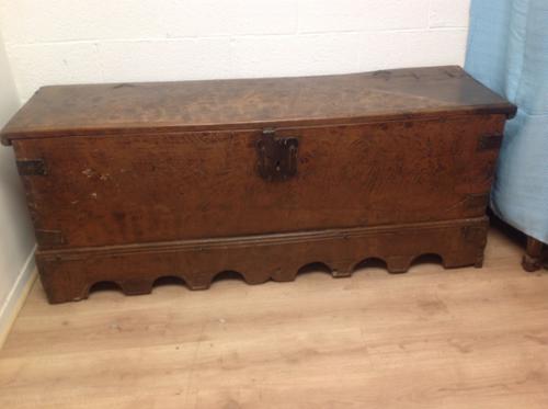 17th Century Chestnut Italian Casket Coffer with Hand Forged Wrought Iron Lock (1 of 10)