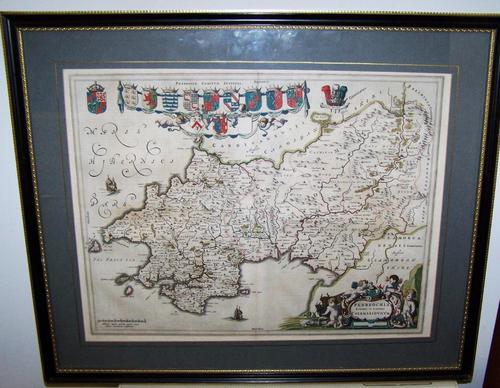 1646 Copper Engraved Map of the County of Pembrokeshire by Johannes Blaeu (1 of 1)