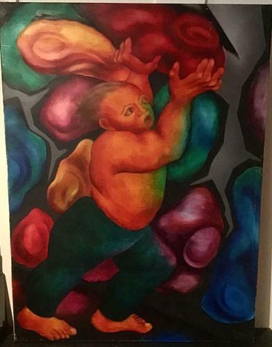 Signed 1960s Surrealist Oil Painting by Welsh Artist Moira Doggett (1 of 7) Signed 1960s Surrealist Oil Painting by Welsh Artist Moira Doggett (1 of 7)