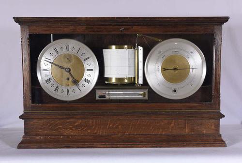 Negretti & Zambra Display Barograph, Clock & Barometer, England (1 of 1) Negretti & Zambra Display Barograph, Clock & Barometer, England (1 of 1)