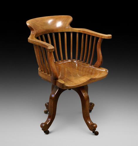 Quality Walnut Revolving Desk Chair c.1880 (1 of 6)