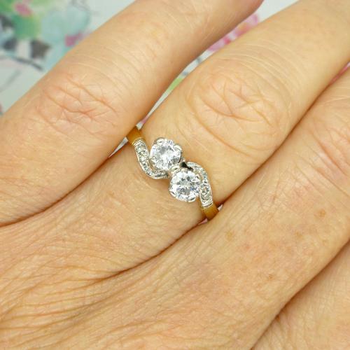 Vintage Art Deco 18ct Two Stone Diamond Moi Et Toi Engagement Ring c.1930 (1 of 9) Vintage Art Deco 18ct Two Stone Diamond Moi Et Toi Engagement Ring c.1930 (1 of 9)