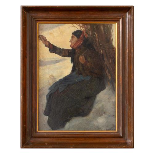 Adolf Meissner, Woodcutter in the Snow, 19th Century Oil Painting (1 of 12) Adolf Meissner, Woodcutter in the Snow, 19th Century Oil Painting (1 of 12)
