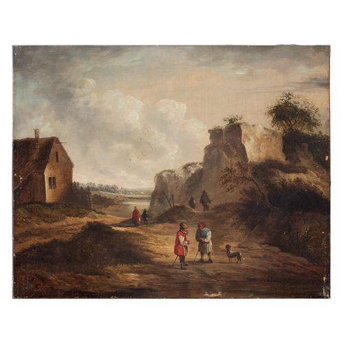 19th Century Dutch School Landscape with Villagers, Oil Painting (1 of 13) 19th Century Dutch School Landscape with Villagers, Oil Painting (1 of 13)