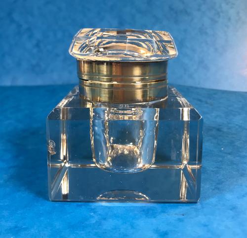 Victorian Cut Glass Desk Inkwell c.1880 (1 of 10)