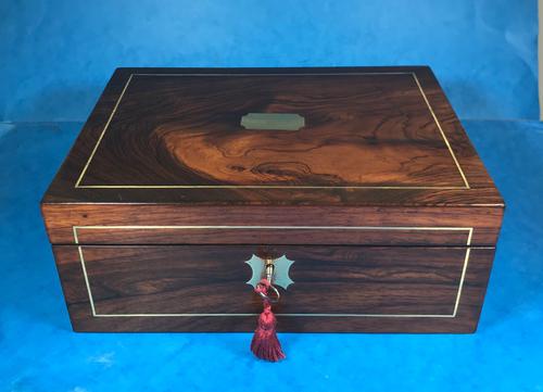 Regency Brass Inlaid Rosewood Writing Slope. (1 of 17)