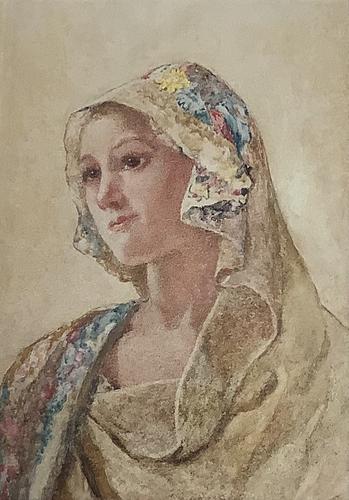 David Woodlock Watercolour ‘Lady in a Headscarf’ (1 of 2) David Woodlock Watercolour ‘Lady in a Headscarf’ (1 of 2)
