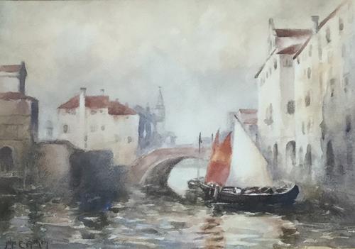 John Ernest Aitken Watercolour ‘ Showery Weather Chioggia’ (1 of 3) John Ernest Aitken Watercolour ‘ Showery Weather Chioggia’ (1 of 3)