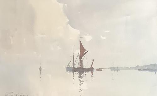 Edward Wesson Watercolour ‘Boats in a Coastal Landscape’ (1 of 3) Edward Wesson Watercolour ‘Boats in a Coastal Landscape’ (1 of 3)